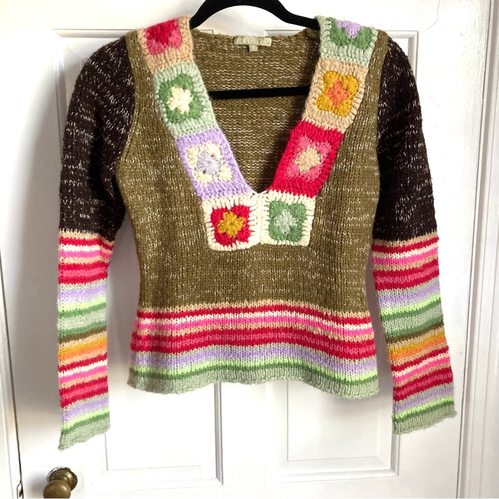 Relais retro patchwork sweater - Picture 5 of 5